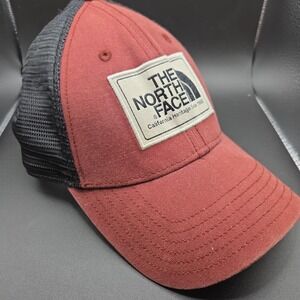 The North Face Trucker Hat Snapback Mesh Cap Maroon Black California Heritage